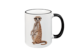 Tasse Erdmännchen, schwarz, 330ml