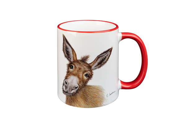 Tasse Esel, rot, 330ml