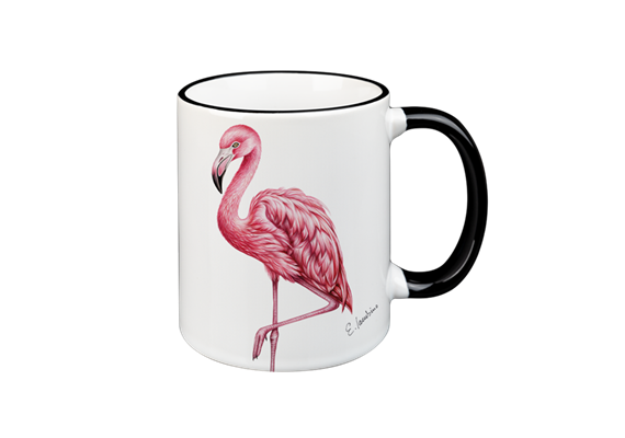 Tasse Flamingo, schwarz, 330ml