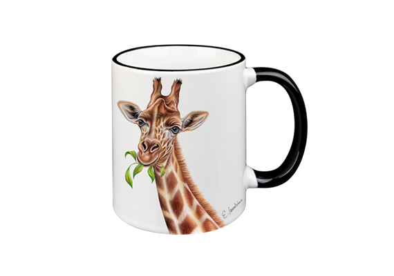 Tasse Giraffe, schwarz, 330ml