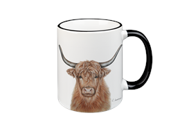 Tasse Hochlandrind, schwarz, 330ml