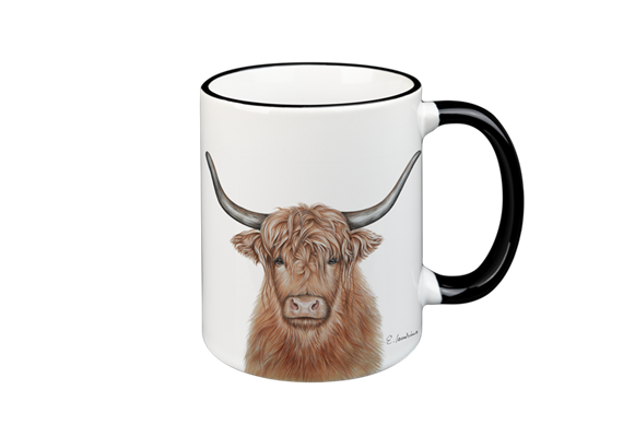 Tasse Hochlandrind, schwarz, 330ml