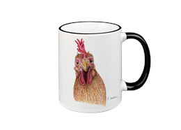 Tasse Huhn, schwarz, 330ml