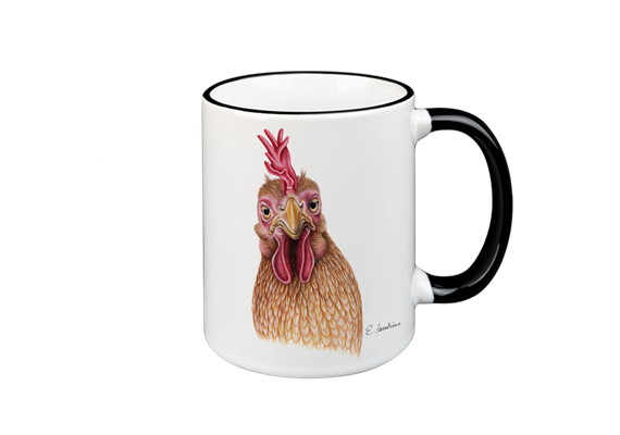 Tasse Huhn, schwarz, 330ml