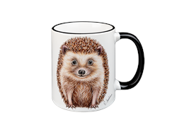 Tasse Igel, schwarz, 330ml