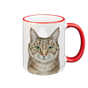 Tasse Katze, rot, 330ml