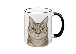 Tasse Katze, schwarz, 330ml