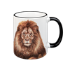 Tasse Löwe, schwarz, 330ml