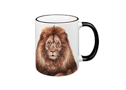 Tasse Löwe, schwarz, 330ml