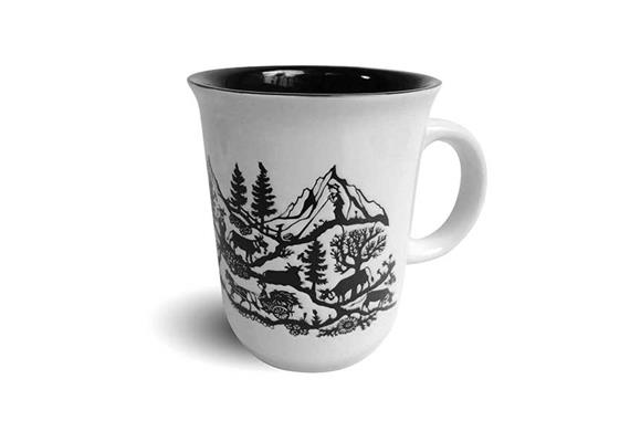 Tasse mit Scherenschnitt Relief schwarz 10.5cm