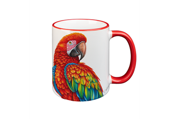 Tasse Papagei, rot, 330ml