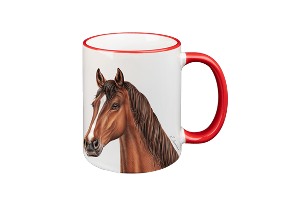 Tasse Pferd, rot, 330ml