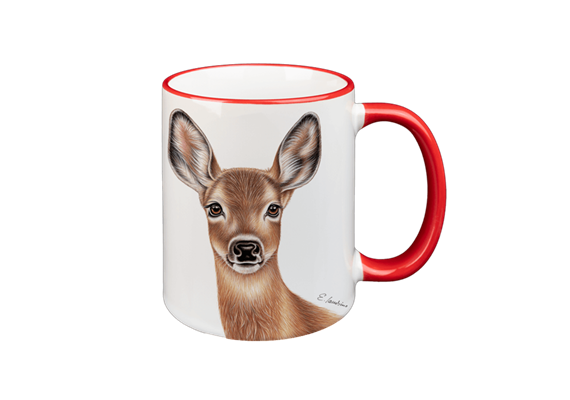Tasse Reh, rot, 330ml