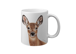 Tasse Reh, weiss, 330ml