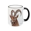 Tasse Steinbock, schwarz, 330ml