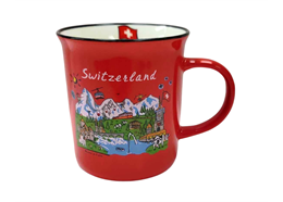 Tasse Switzerland rot in Geschenkbox 3.5 dl