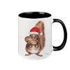 Tasse Weihnachtseichhörnchen, schwarz innen, 330ml