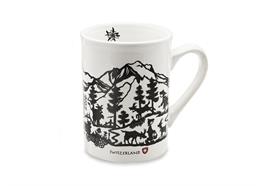 Tasse weiss mit Scherenschnitt 10.5cm