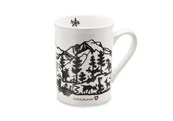Tasse weiss mit Scherenschnitt 10.5cm