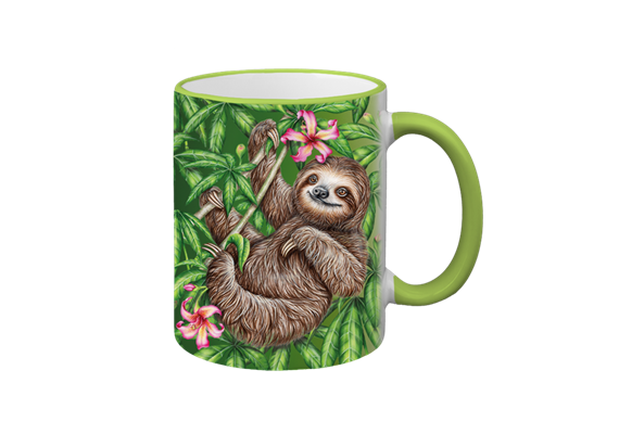 Tasse Wild Faultier, hellgrün, 330ml