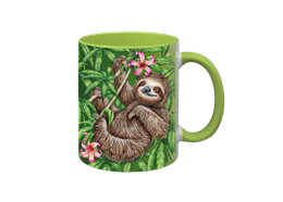 Tasse Wild Faultier, hellgrün innen, 330ml