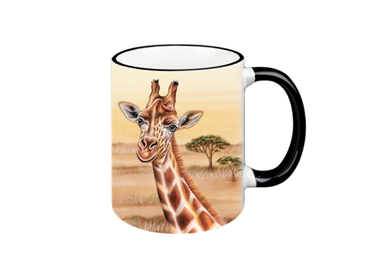 Tasse Wild Giraffe, schwarz, 330ml