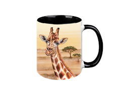 Tasse Wild Giraffe, schwarz innen, 330ml