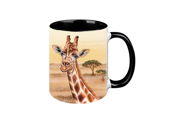 Tasse Wild Giraffe, schwarz innen, 330ml