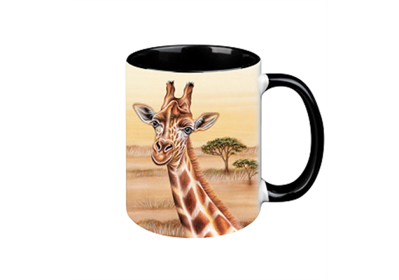Tasse Wild Giraffe, schwarz innen, 330ml