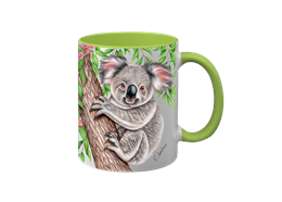 Tasse Wild Koala, hellgrün innen, 330ml