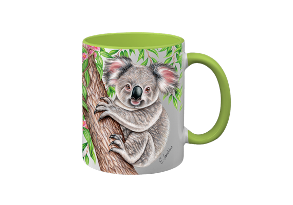 Tasse Wild Koala, hellgrün innen, 330ml