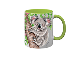 Tasse Wild Koala, hellgrün innen, 330ml