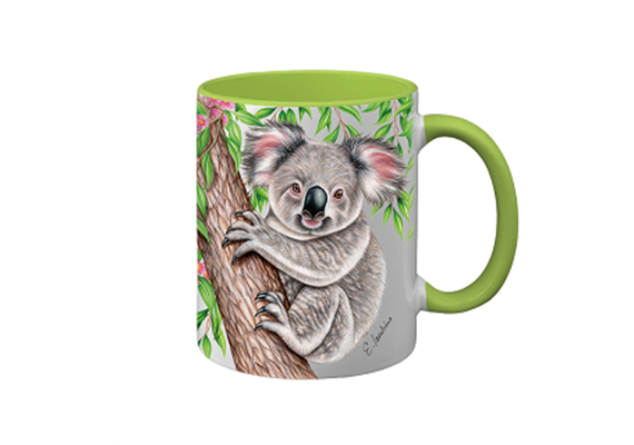 Tasse Wild Koala, hellgrün innen, 330ml