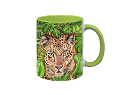 Tasse Wild Leopard, hellgrün innen, 330ml
