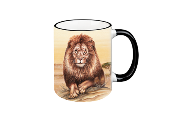 Tasse Wild Löwe, schwarz, 330ml