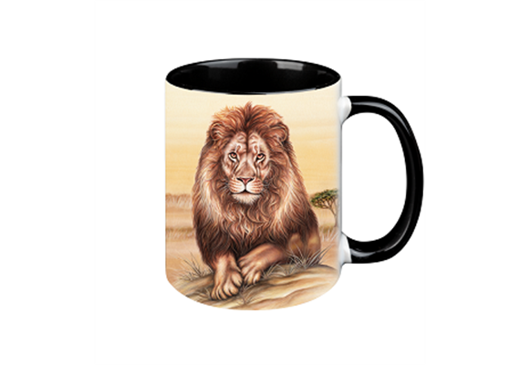 Tasse Wild Löwe, schwarz innen, 330ml