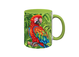Tasse Wild Papagei, hellgrün innen, 330ml