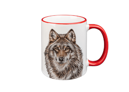 Tasse Wolf, rot, 330ml