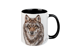 Tasse Wolf, schwarz innen, 330ml