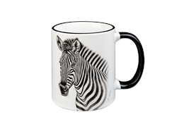 Tasse Zebra, schwarz, 330ml