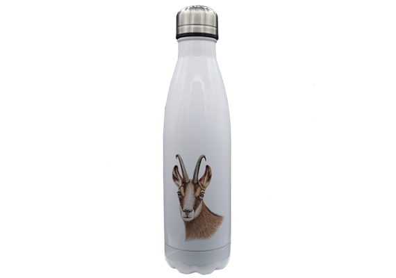 Thermoflasche Edelstahl Gams, weiss 500ml