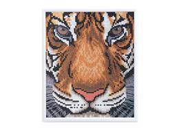 Tiger Gesicht, 21x25cm Bild mit Rahmen Crystal Art