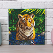 Tiger im Wasser, 30x30cm Crystal Art Kit | Bild 4