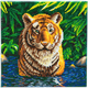 Tiger im Wasser, 30x30cm Crystal Art Kit