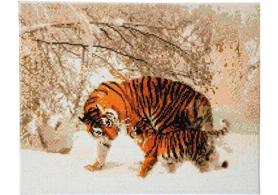 Tiger im Winter, 40x50cm Crystal Art Kit