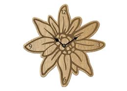 Uhr Edelweiss aus Holz 34 cm
