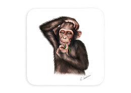 Untersetzer Affe, 9x9cm