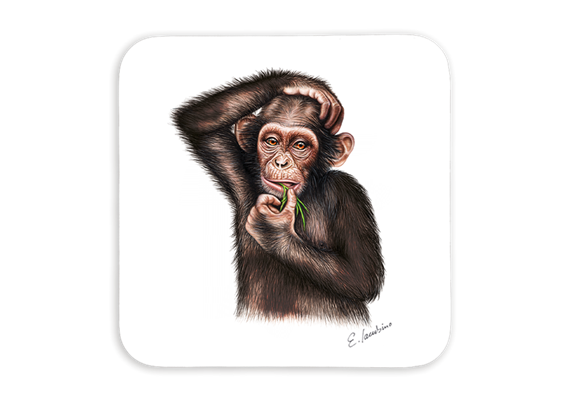 Untersetzer Affe, 9x9cm