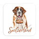 Untersetzer Bernhardiner, 9x9cm - Switzerland