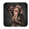 Untersetzer Black Edition, Affe, 9x9cm